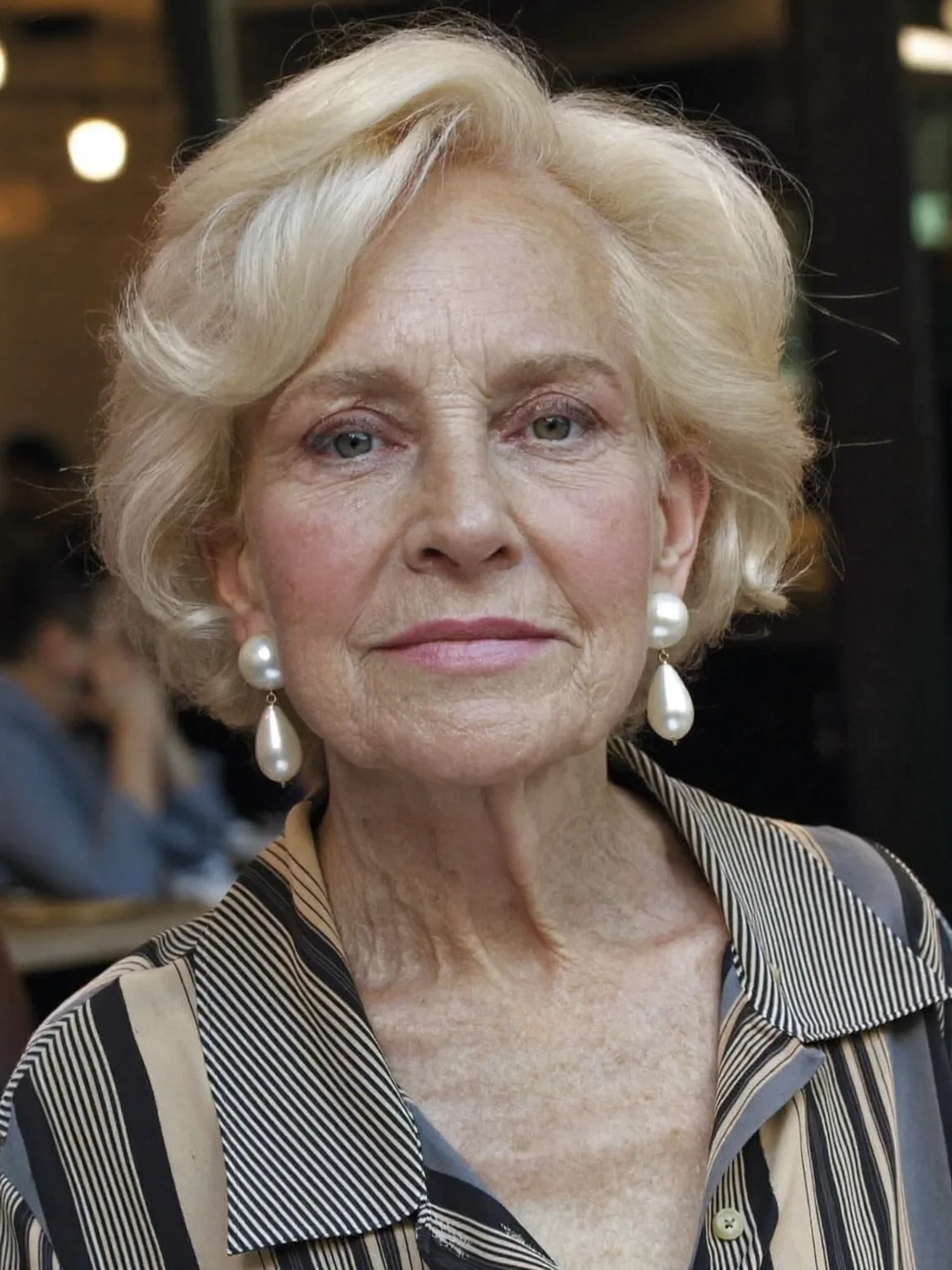 Side-Swept Layered Bob in Icy Silver Frost